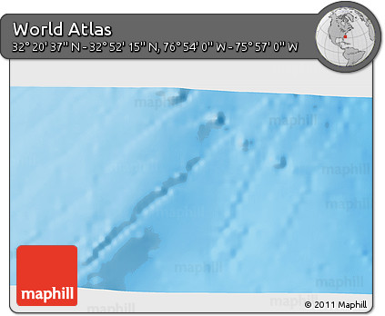 Physical 3D Map of the Area around 32° 36' 26" N, 76° 25' 30" W
