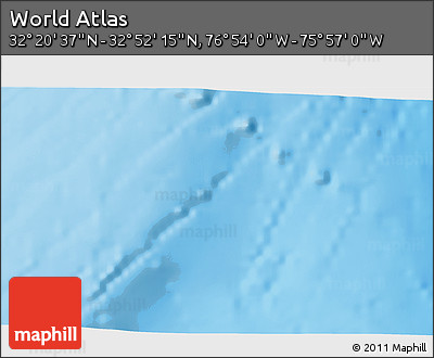 Physical 3D Map of the Area around 32° 36' 26" N, 76° 25' 30" W