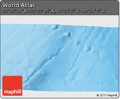 Physical 3D Map of the Area around 32° 36' 26" N, 76° 25' 30" W