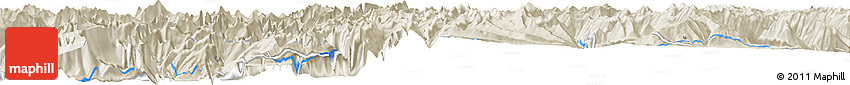 Shaded Relief Horizon Map of the Area around 32° 36' 26" N, 77° 25' 30" E