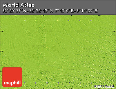 Physical Map of the Area around 32° 36' 26" N, 7° 43' 29" E