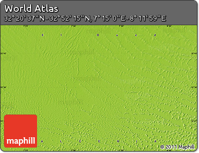 Physical Map of the Area around 32° 36' 26" N, 7° 43' 29" E