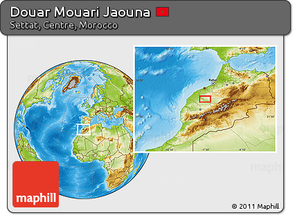 Physical Location Map of Douar Mouari Jaouna