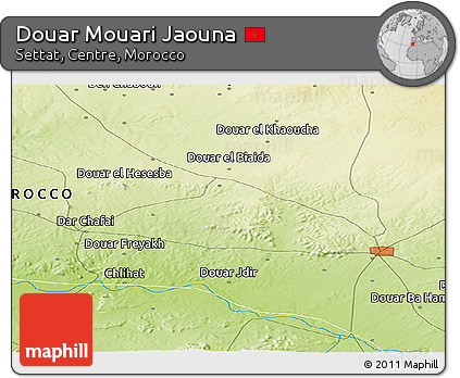 Physical Panoramic Map of Douar Mouari Jaouna