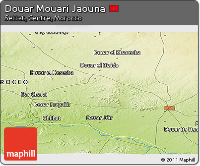 Physical Panoramic Map of Douar Mouari Jaouna
