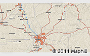 Shaded Relief 3D Map of the area around 32° 36' 26" N, 84° 55' 30" W