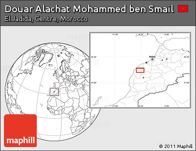 Blank Location Map of Douar Alachat Mohammed Ben Smaïl