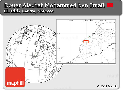 Blank Location Map of Douar Alachat Mohammed Ben Smaïl