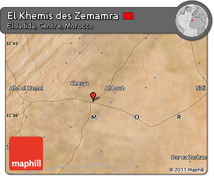Satellite Map of El Khemis Des Zemamra