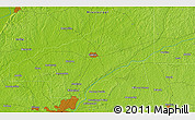 Physical 3D Map of the area around 32° 36' 26" N, 90° 1' 30" W