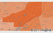 Political 3D Map of the area around 32° 36' 26" N, 90° 1' 30" W