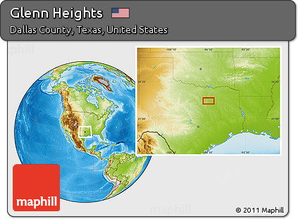 Physical Location Map of Glenn Heights