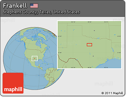 Savanna Style Location Map of Frankell