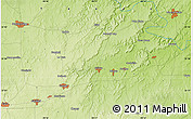 Physical Map of the area around 32° 36' 26" N, 98° 31' 30" W