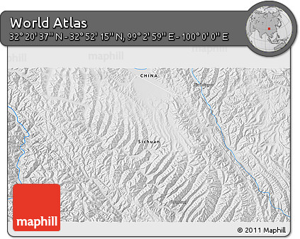 Physical 3D Map of the Area around 32° 36' 26" N, 99° 31' 30" E