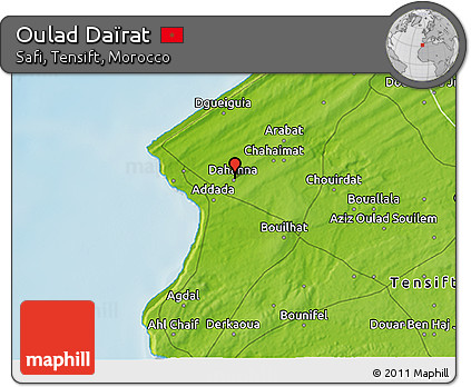 Physical 3D Map of Oulad Daïrat