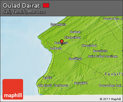 Physical 3D Map of Oulad Daïrat