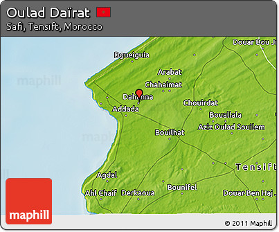 Physical 3D Map of Oulad Daïrat