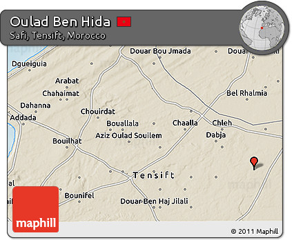 Shaded Relief 3D Map of Oulad Ben Hida