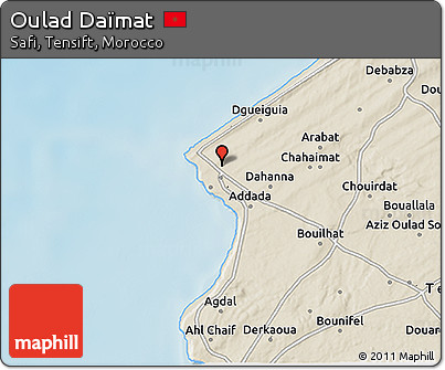 Shaded Relief 3D Map of Oulad Daïmat