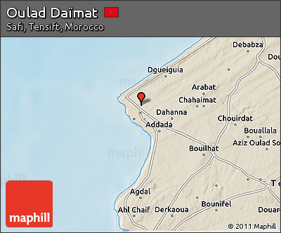 Shaded Relief 3D Map of Oulad Daïmat