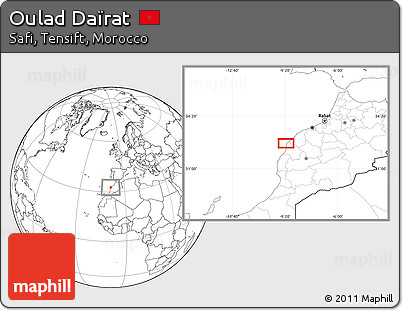 Blank Location Map of Oulad Daïrat