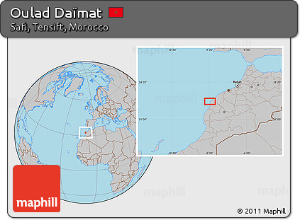 Gray Location Map of Oulad Daïmat