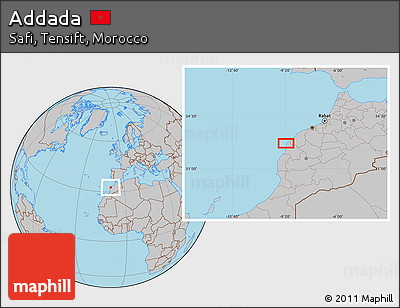 Gray Location Map of Addada