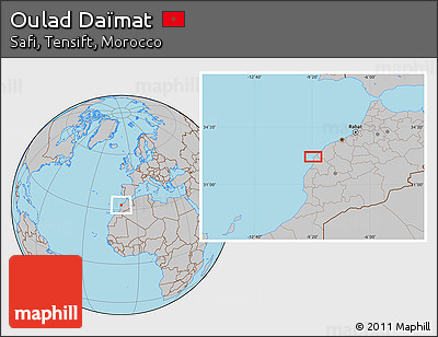 Gray Location Map of Oulad Daïmat