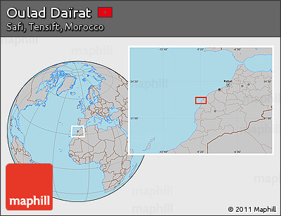 Gray Location Map of Oulad Daïrat