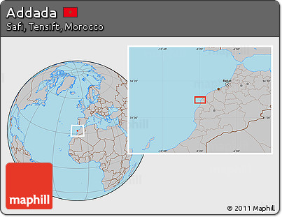 Gray Location Map of Addada