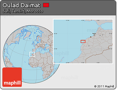 Gray Location Map of Oulad Daïmat