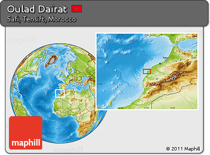 Physical Location Map of Oulad Daïrat