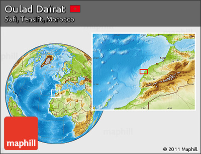 Physical Location Map of Oulad Daïrat