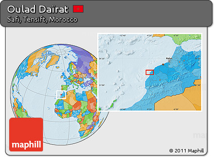Political Location Map of Oulad Daïrat