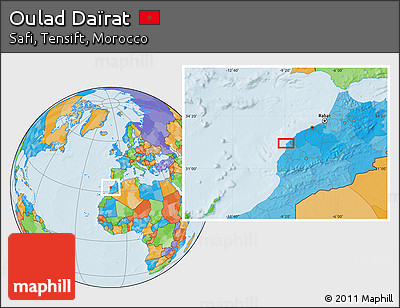 Political Location Map of Oulad Daïrat