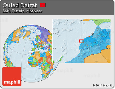 Political Location Map of Oulad Daïrat