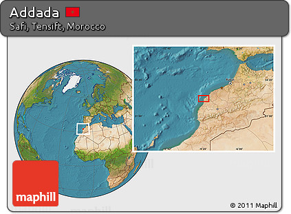 Satellite Location Map of Addada