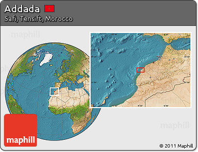 Satellite Location Map of Addada