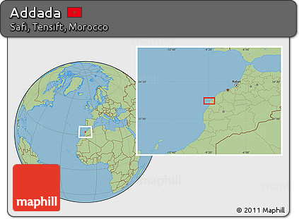Savanna Style Location Map of Addada