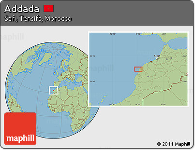 Savanna Style Location Map of Addada