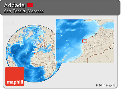 Shaded Relief Location Map of Addada