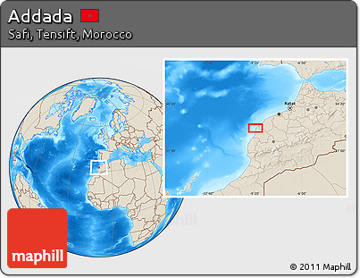 Shaded Relief Location Map of Addada