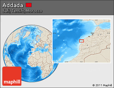 Shaded Relief Location Map of Addada