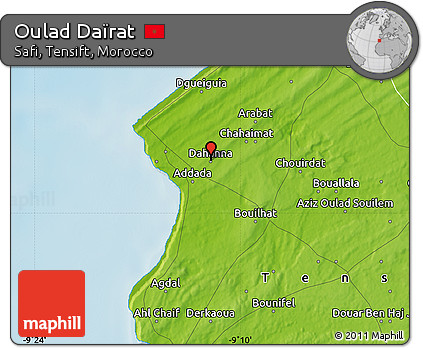 Physical Map of Oulad Daïrat