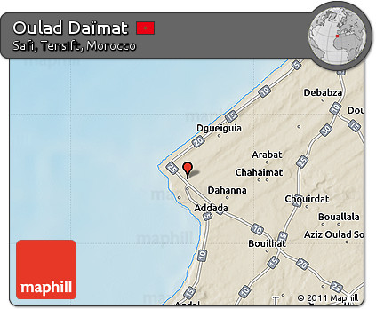 Shaded Relief Map of Oulad Daïmat