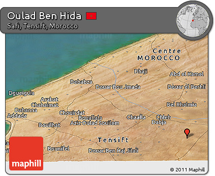 Satellite Panoramic Map of Oulad Ben Hida