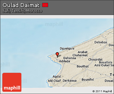 Shaded Relief Panoramic Map of Oulad Daïmat