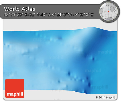 Physical 3D Map of the Area around 32° 17' 31" S, 0° 4' 30" E