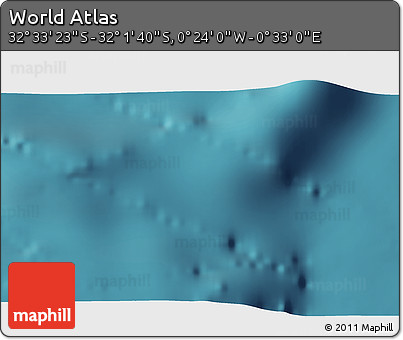 Satellite 3D Map of the Area around 32° 17' 31" S, 0° 4' 30" E